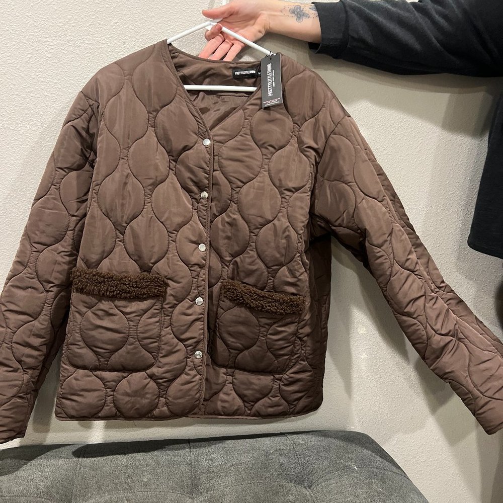 Pretty Little Thing Brown Womens Jacket M/L